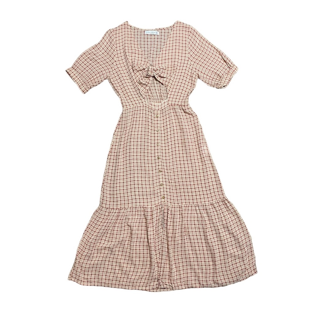 Faithful the Brand Maple Gingham Ditsy Midi Dress - Picture 1 of 10